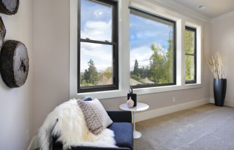 Cozy bedroom interior design with a view