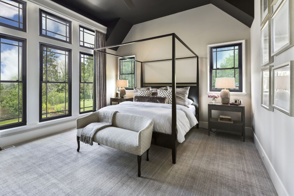 Amazing bedroom beautiful ceiling and windows